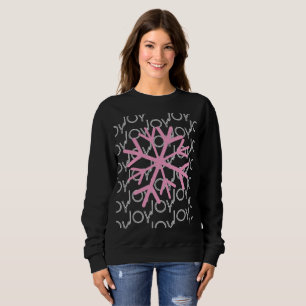 Frohe Weihnachten Pink JOY Snowflake Winter Sweatshirt