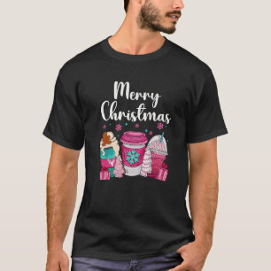 Frohe Weihnachten Pink Kaffee Latte Lovers Premium T-Shirt