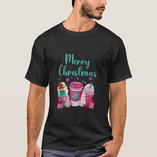 Frohe Weihnachten Pink Kaffee Latte Lovers Tank To (Vorderseite)