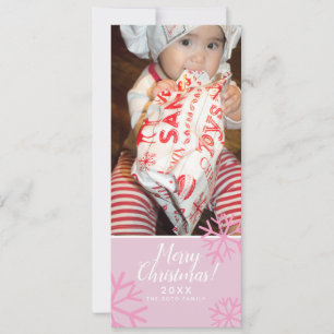 Frohe Weihnachten Pink SnowFlakes Baby Foto
