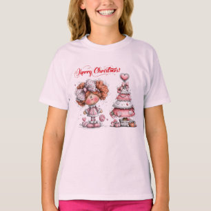 Frohe Weihnachten Pink T-Shirt