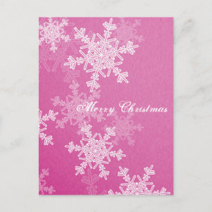 Frohe Weihnachten Pink White Snowflakes Minimalist