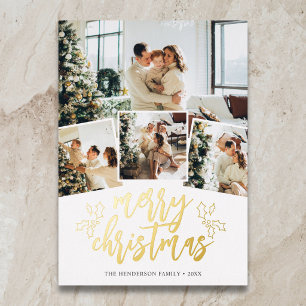 Frohe Weihnachten Pinsel Schrift 5 Foto Folien Feiertagskarte