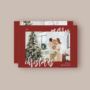 Frohe Weihnachten Pinselschrift Foto Red
