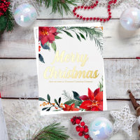 Frohe Weihnachten Poinsettia Custom Corporate Gold