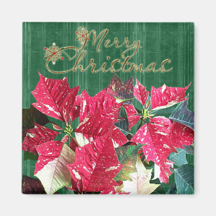 Frohe Weihnachten Poinsettia Magnet