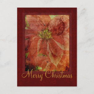 Frohe Weihnachten Poinsettia Postcard