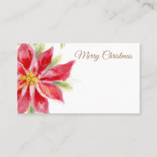 Frohe Weihnachten Poinsettia Wasserfarbe Platzkart Platzkarte