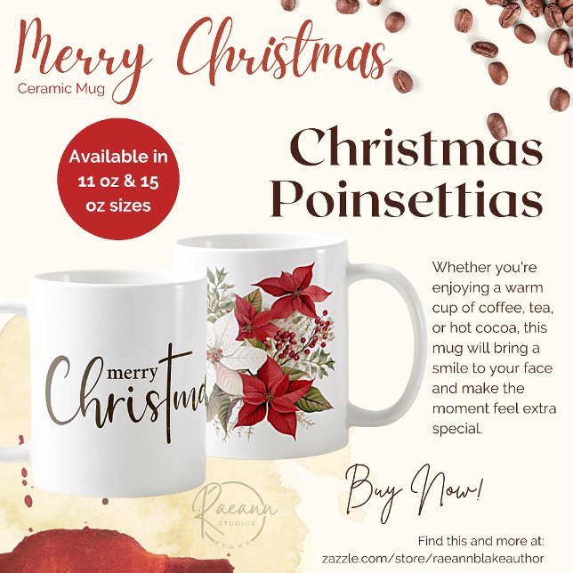 Frohe Weihnachten Poinsettias Keramik Tasse (Von Creator hochgeladen)