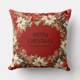 Frohe Weihnachten Poinsettias Kissen