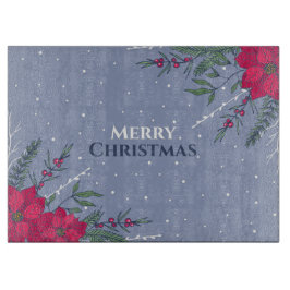Frohe Weihnachten Poinsettias Schneidebrett