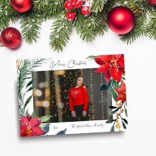 Frohe Weihnachten Poinsettie Foto