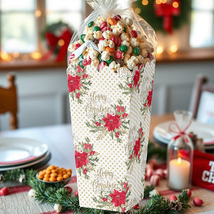 Frohe Weihnachten Poinsettien Geschenkschachtel