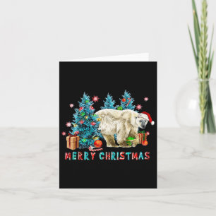 Frohe Weihnachten Polar Bär und Bäume Lichter Weih Karte