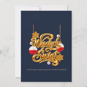 Frohe Weihnachten Polish Gold-Kalligrafie Weihnach