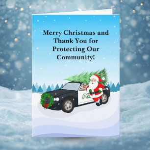 Frohe Weihnachten Polizei Büro Santa Claus Karte