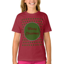 Frohe Weihnachten Polka Dot Kids T - Shirt (Maroon