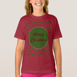 Frohe Weihnachten Polka Dot Kids T - Shirt (Maroon