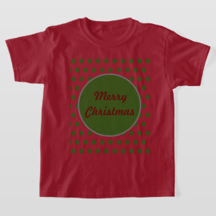 Frohe Weihnachten Polka Dot Kids T - Shirt (Maroon