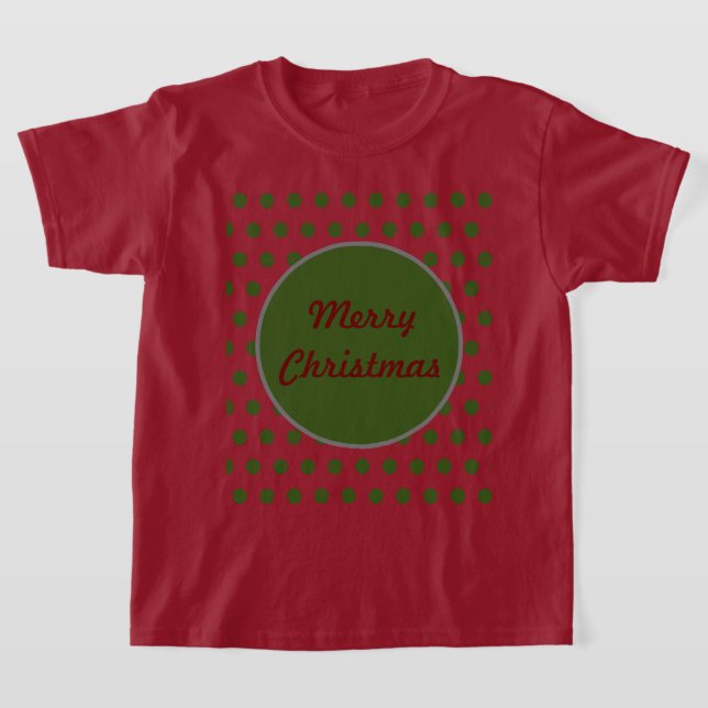 Frohe Weihnachten Polka Dot Kids T - Shirt (Maroon (Ablage )