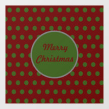 Frohe Weihnachten Polka Dot Window Cling (Maroon)