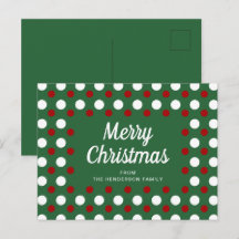 Frohe Weihnachten Polka Dots Green
