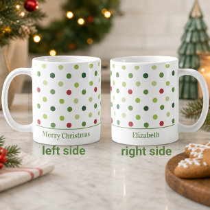 Frohe Weihnachten Polka Dots Name Kaffeetasse