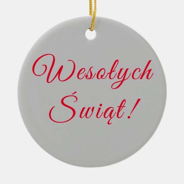 Frohe Weihnachten - Polnisch Keramik Ornament (Vorne)