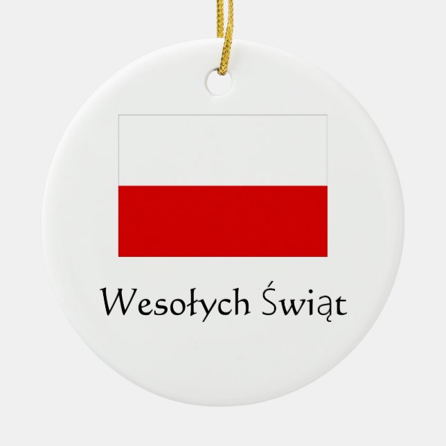 Frohe Weihnachten Polnischer Ornament (Vorne)