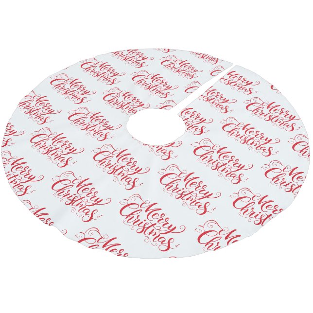 Frohe Weihnachten Polyester Weihnachtsbaumdecke (Schrägansicht)