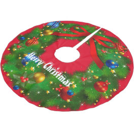 Frohe Weihnachten Polyester Weihnachtsbaumdecke