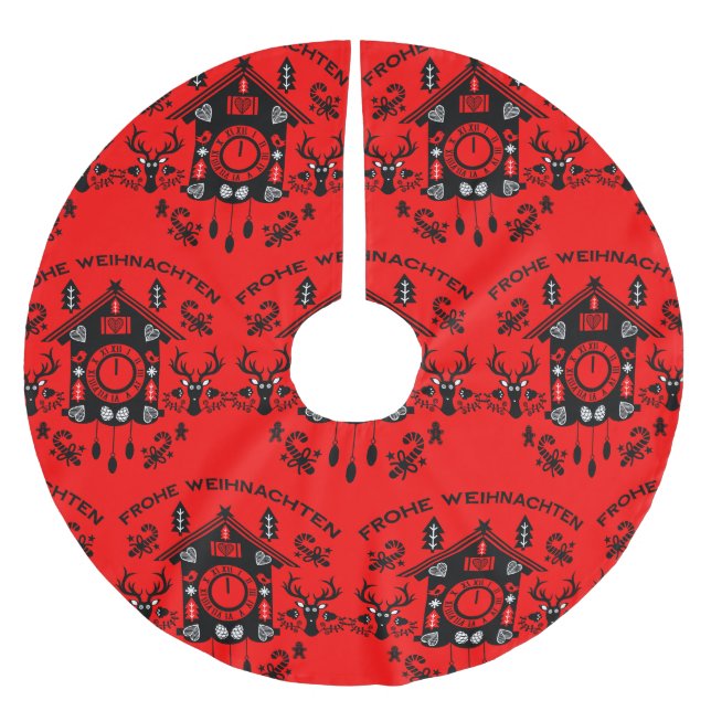 Frohe Weihnachten Polyester Weihnachtsbaumdecke (Vorderseite)
