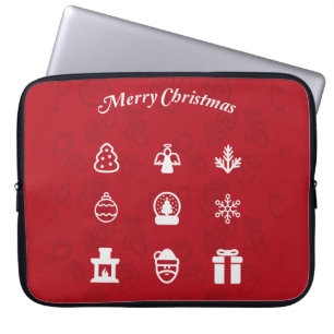 Frohe Weihnachten Popular Icons Set Laptopschutzhülle