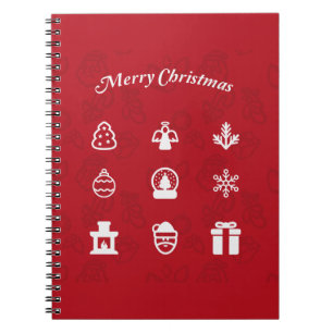 Frohe Weihnachten Popular Icons Set Notizblock