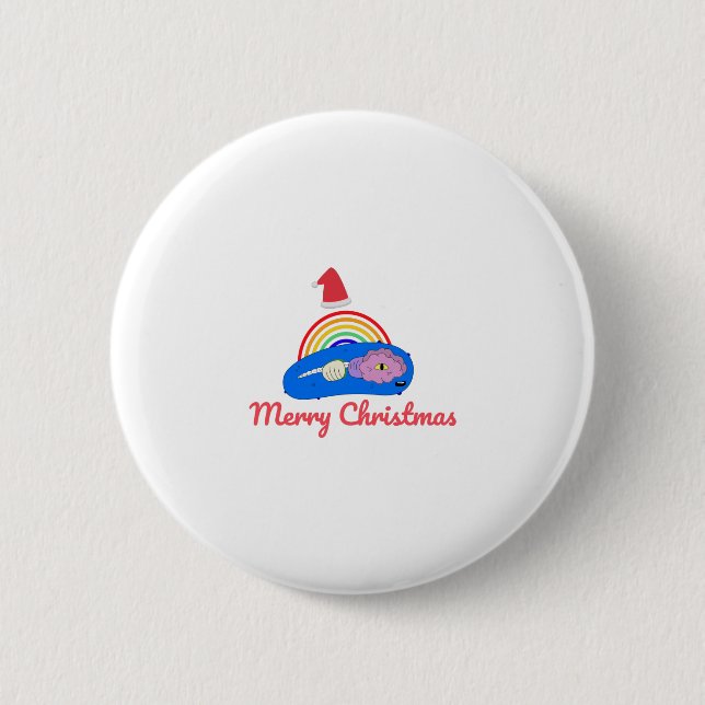 Frohe Weihnachten - Positive Energie - Regenbogen Button (Vorderseite)