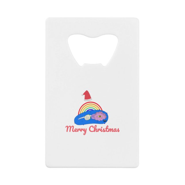 Frohe Weihnachten - Positive Energie - Regenbogen Geldbeutel Flaschenöffner (Vorderseite)