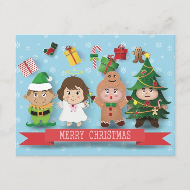 Frohe Weihnachten Postkarte (Vorderseite)