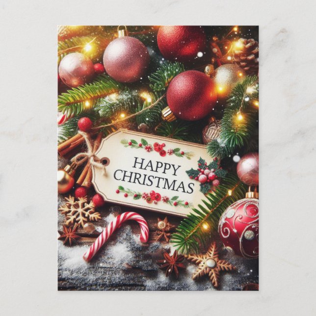 Frohe Weihnachten Postkarte (Vorderseite)