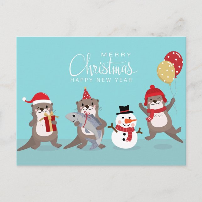 Frohe Weihnachten Postkarte (Vorderseite)