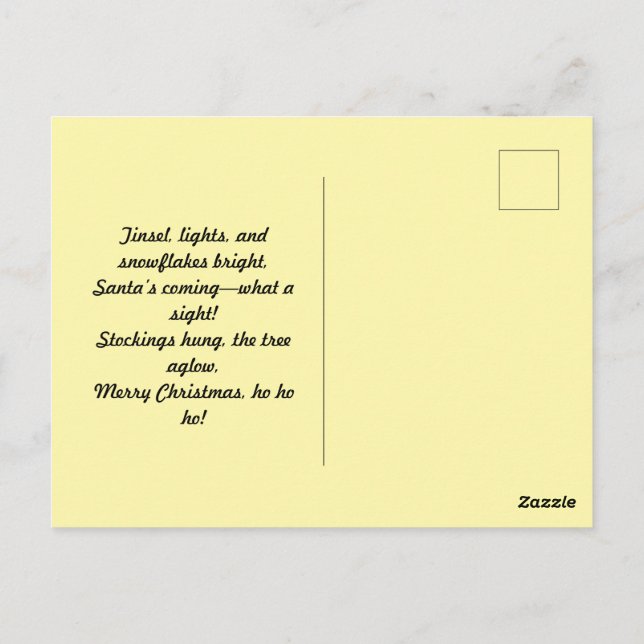 Frohe Weihnachten Postkarte (Rückseite)
