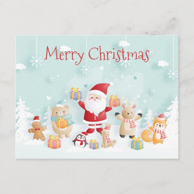 Frohe Weihnachten Postkarte (Vorderseite)