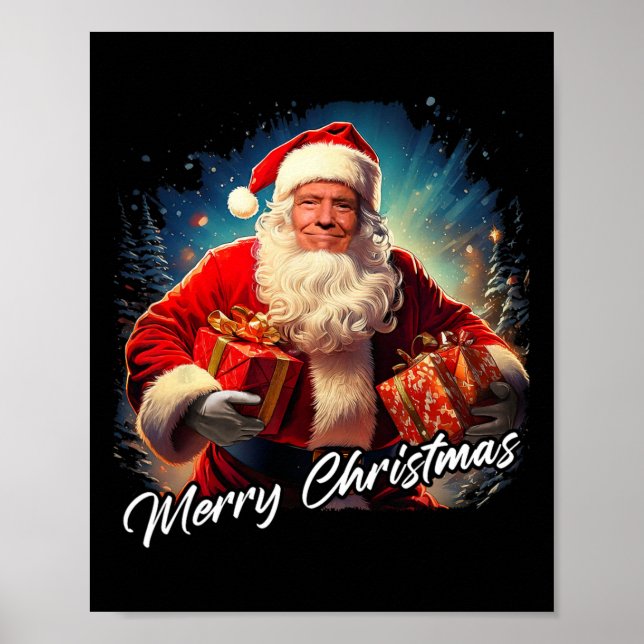 Frohe Weihnachten - Präsident Trump Santa Funny Gr Poster (Vorne)