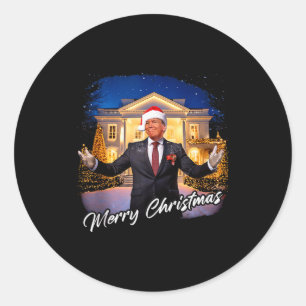 Frohe Weihnachten – Präsident Trump Santa Lustige Runder Aufkleber
