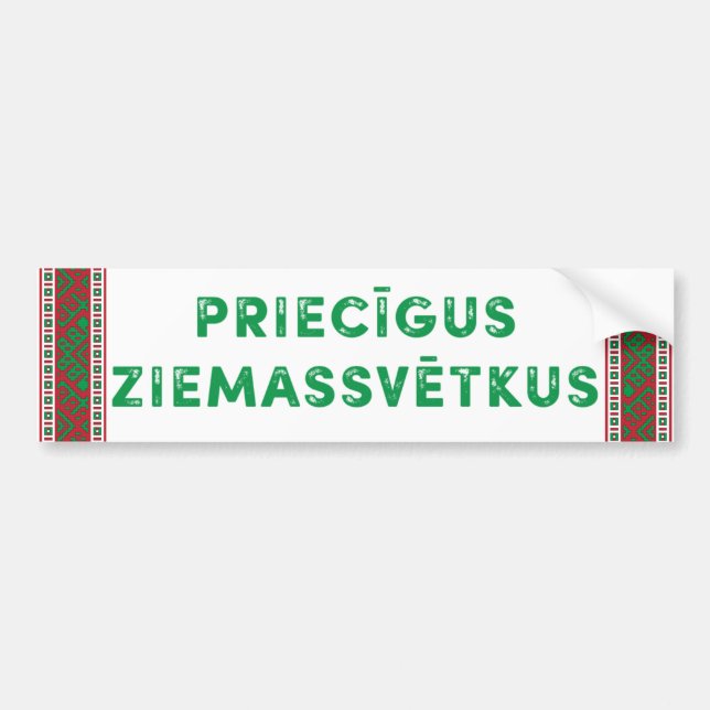 Frohe Weihnachten Priecīgus Ziemassvētkus Autoaufkleber (Vorne)