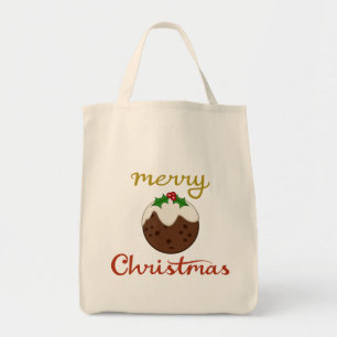 Frohe Weihnachten+Pudding Design Tragetasche
