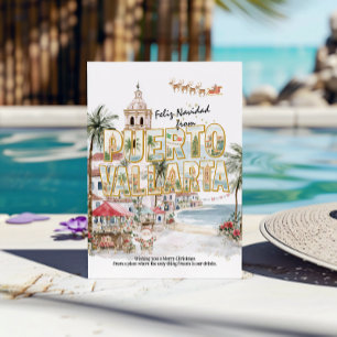 Frohe Weihnachten   Puerto Vallarta Tropisches Wei Postkarte