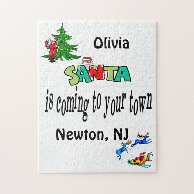 Frohe Weihnachten Puzzle Santa kommt in die Stadt (Vertikal)