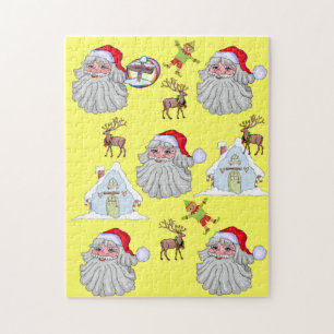 Frohe Weihnachten Puzzle Vintage Weihnachtsmann El