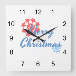 Frohe Weihnachten Quadratische Wanduhr