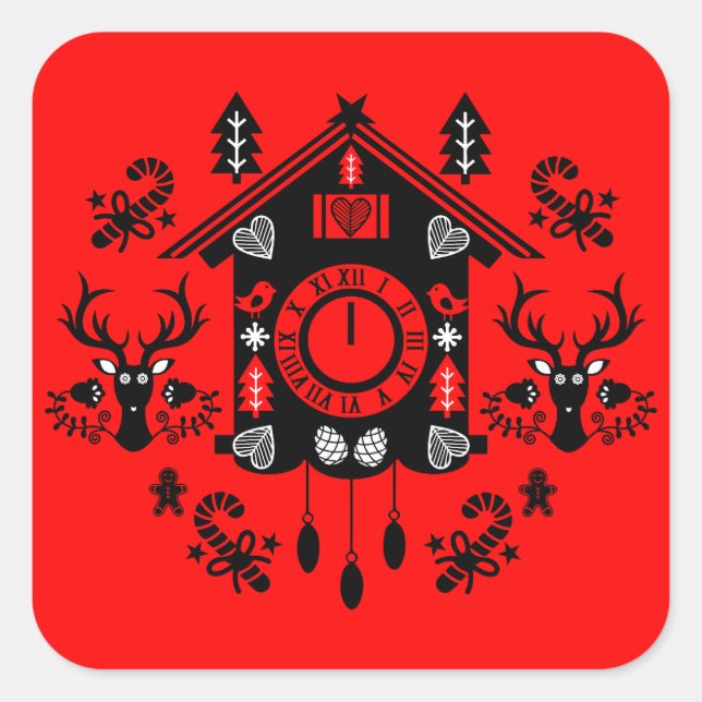 Frohe Weihnachten Quadratischer Aufkleber (Vorderseite)